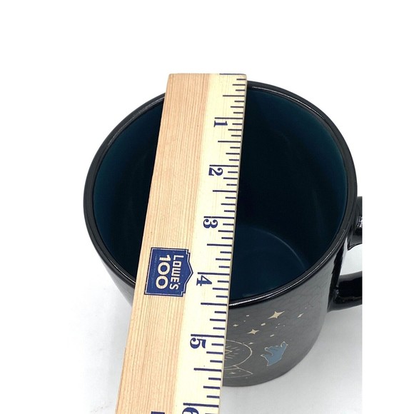 Cobwebs & Cauldrons Huge 20 oz. Mug Crystal Ball Eye Hands Stars Black Blue Gold - Picture 9 of 9